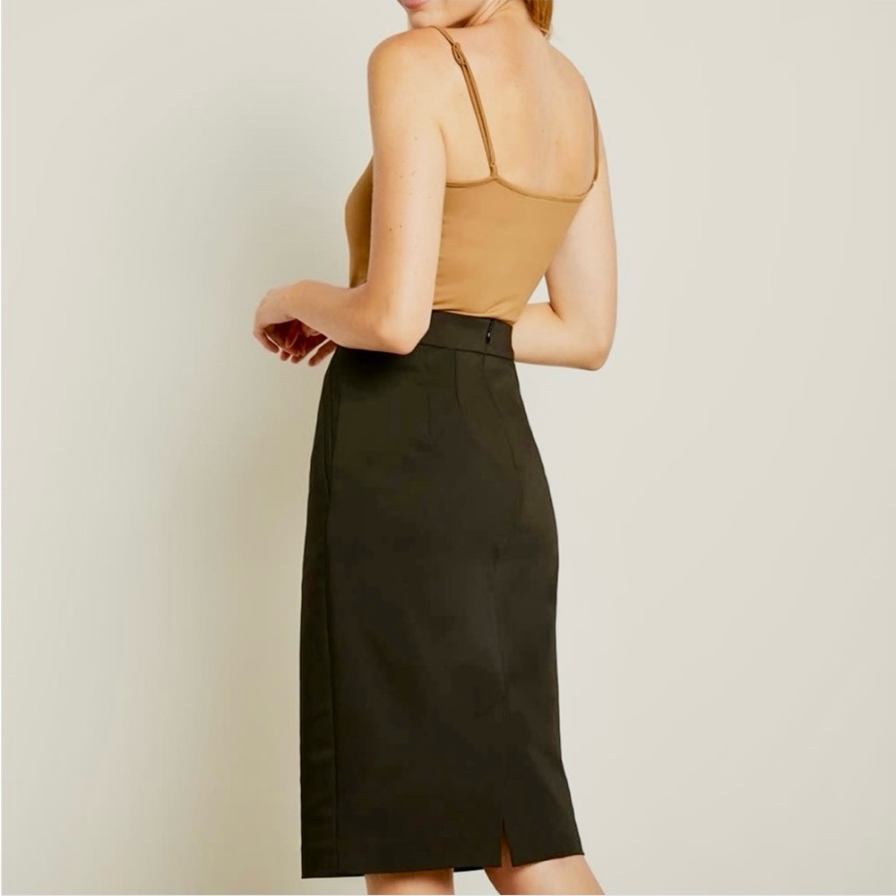 3/$25 | RW&CO. Black Pencil Skirt Knee-length with Ribbon Waist, Office Chic Med